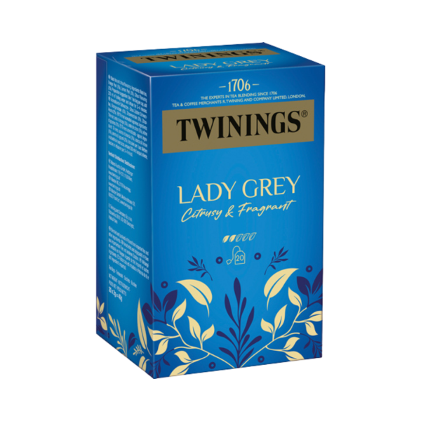 Twinings Lady Grey, Schwarztee, 20 Teebeutel im Kuvert, 40g